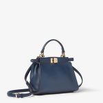 FENDI Peekaboo Mini Dark blue leather bag - Image 6